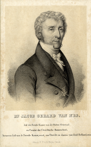 105857 Portret van J.G. van Nes, geboren 1776, curator van de Utrechtse hogeschool, overleden 1859. Borstbeeld ...